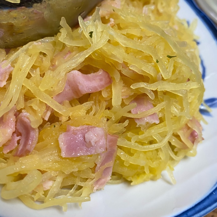そうめんかぼちゃのベーコンソテー